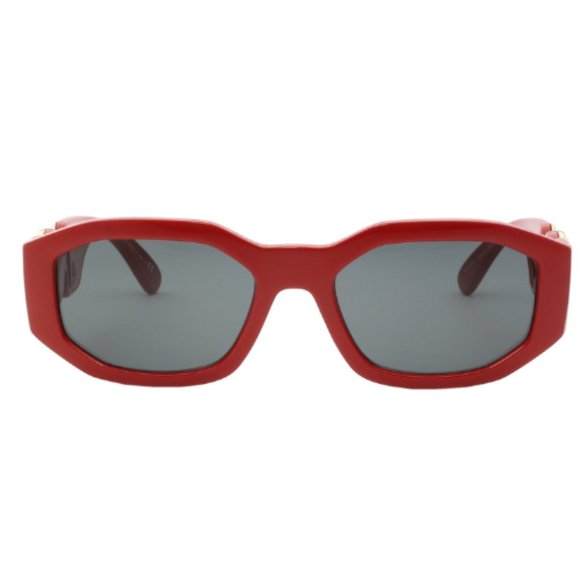 Authentic Versace Rectangular Sunglasses VE4361 5330/87 Red Frame Gray Lens 53MM